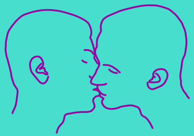 Picture of Men Kissing Outline